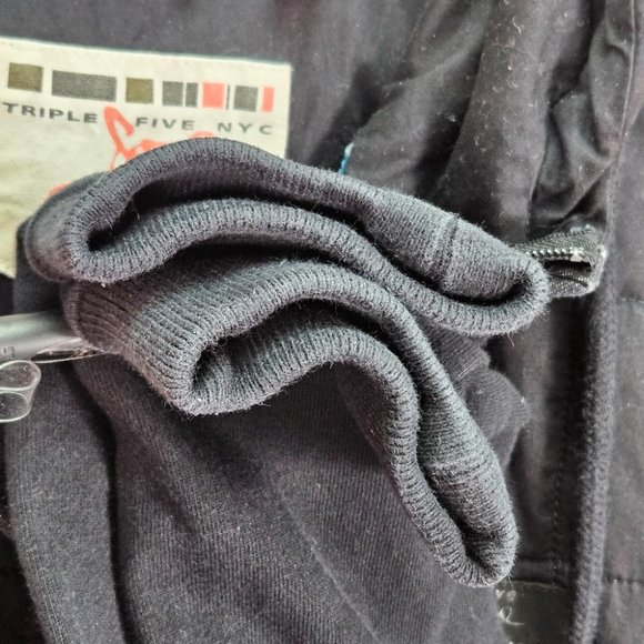 Triple Five Soul NYC 555 Full Zip Hoodie Pockets Men's Size S Long Sleeve Black - Picture 9 of 10